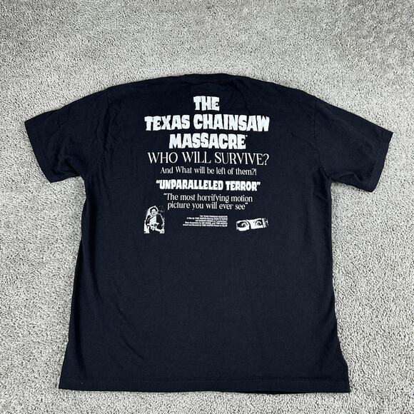 Texas Chainsaw Massacre Shirt Mens Extra Large Black Leatherface Horror Tee - Picture 5 of 9